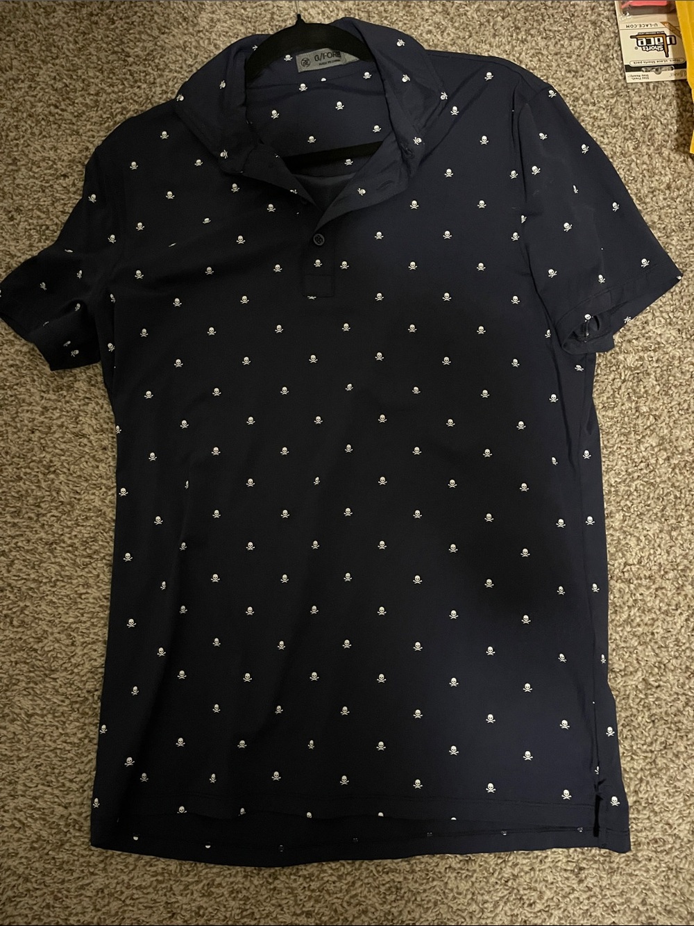 Men's Navy G/Fore Skull & Tees Performance Polo Size Small